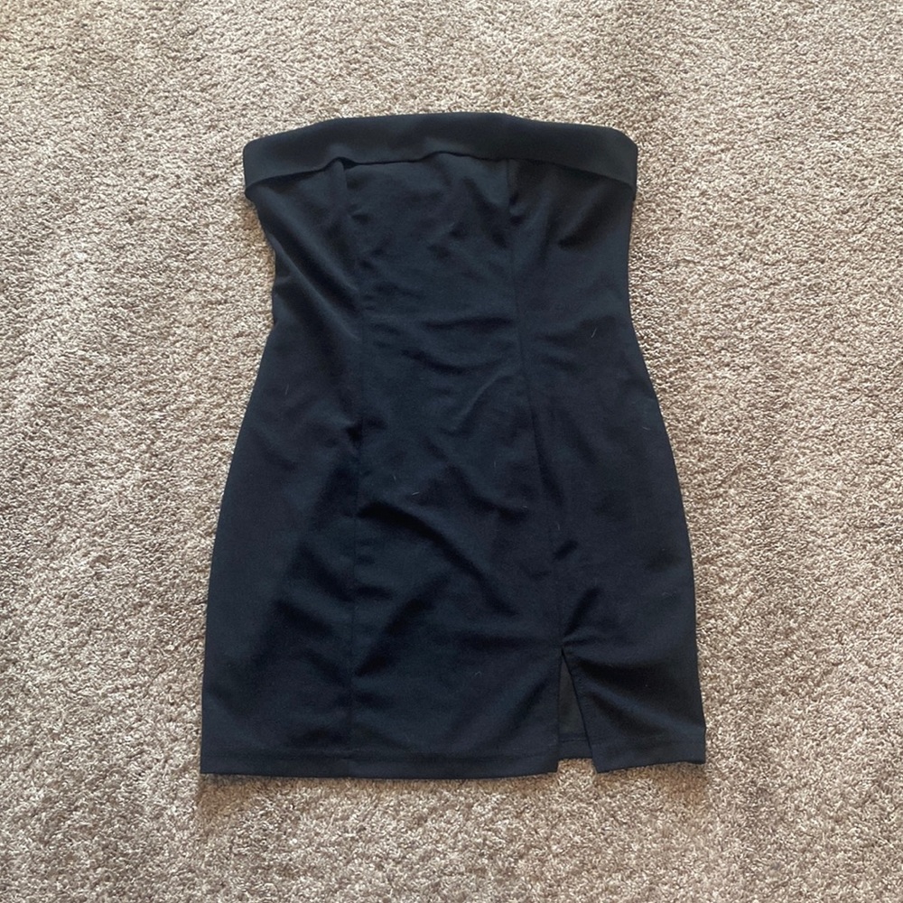 Shein strapless black dress